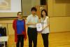 Our PTA Chairperson, Ms. Winnsi Chan presents the souvernir to our guest speakers.