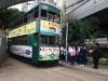 Students were getting on the tram for an exciting tram tour.