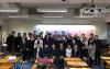 The students from Madam Lau Kan Lung Secondary School of MFBM took a photo with all the students in 2E, the teachers and Principal Wong.