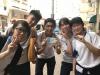 A group of 5 students got their money for their lunch after the half-day work.