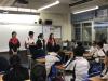 5A Mark Siu Yi and Chi Hoi Kwan, 5C Chan Kin Wang and 5D Lau In Tung are discussing how to choose a suitable elective with 3C students.