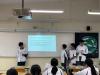 The F.1 students were presenting their ideas of their social project in front of the whole class.