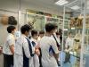 Students arrive at the museum and the first specimen they see is a elephant skull.