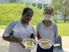 Students displaying the sandwiches they have made